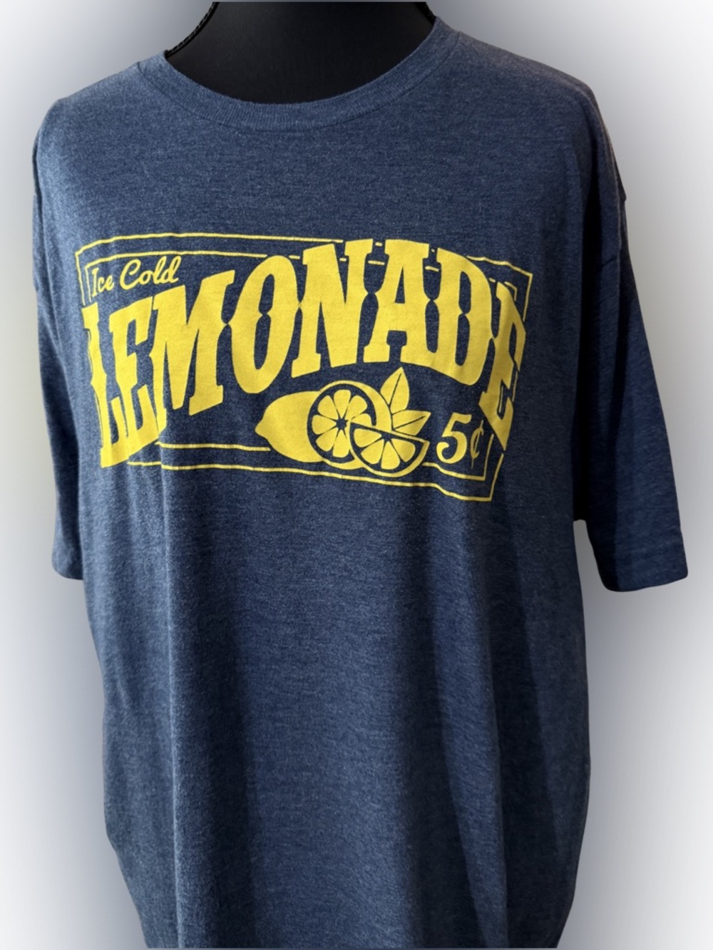 Cottage Core Women’s  Navy Blue 'Lemonade' Graphic‎ T-Shirt Sz L NWOT